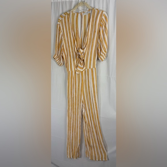 Faithfull the Brand Striped Jumpsuit Yellow White Size S / US 4 - Picture 2 of 12